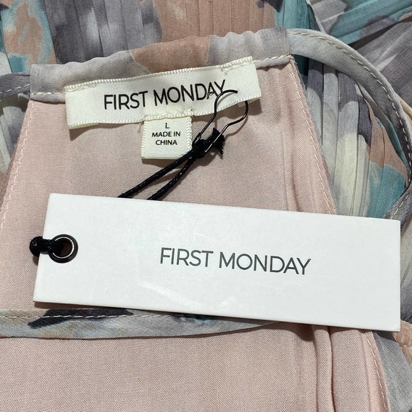 ANTHRO First Monday Pink Floral Ribbed Skirt Dress - Picture 11 of 12